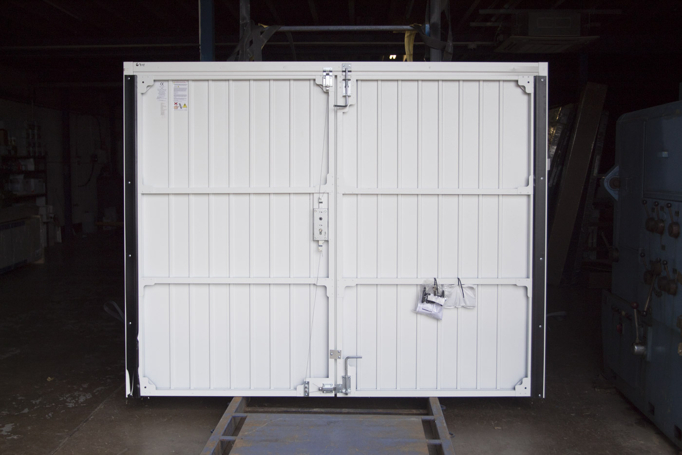Fort Vertical Small Ribbed Side Hinged Garage Door White