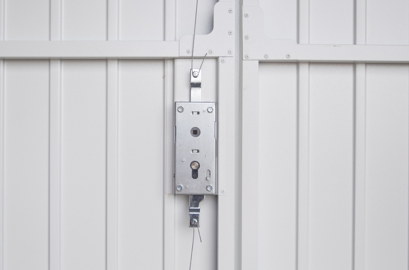Fort Vertical Small Ribbed Side Hinged Garage Door White
