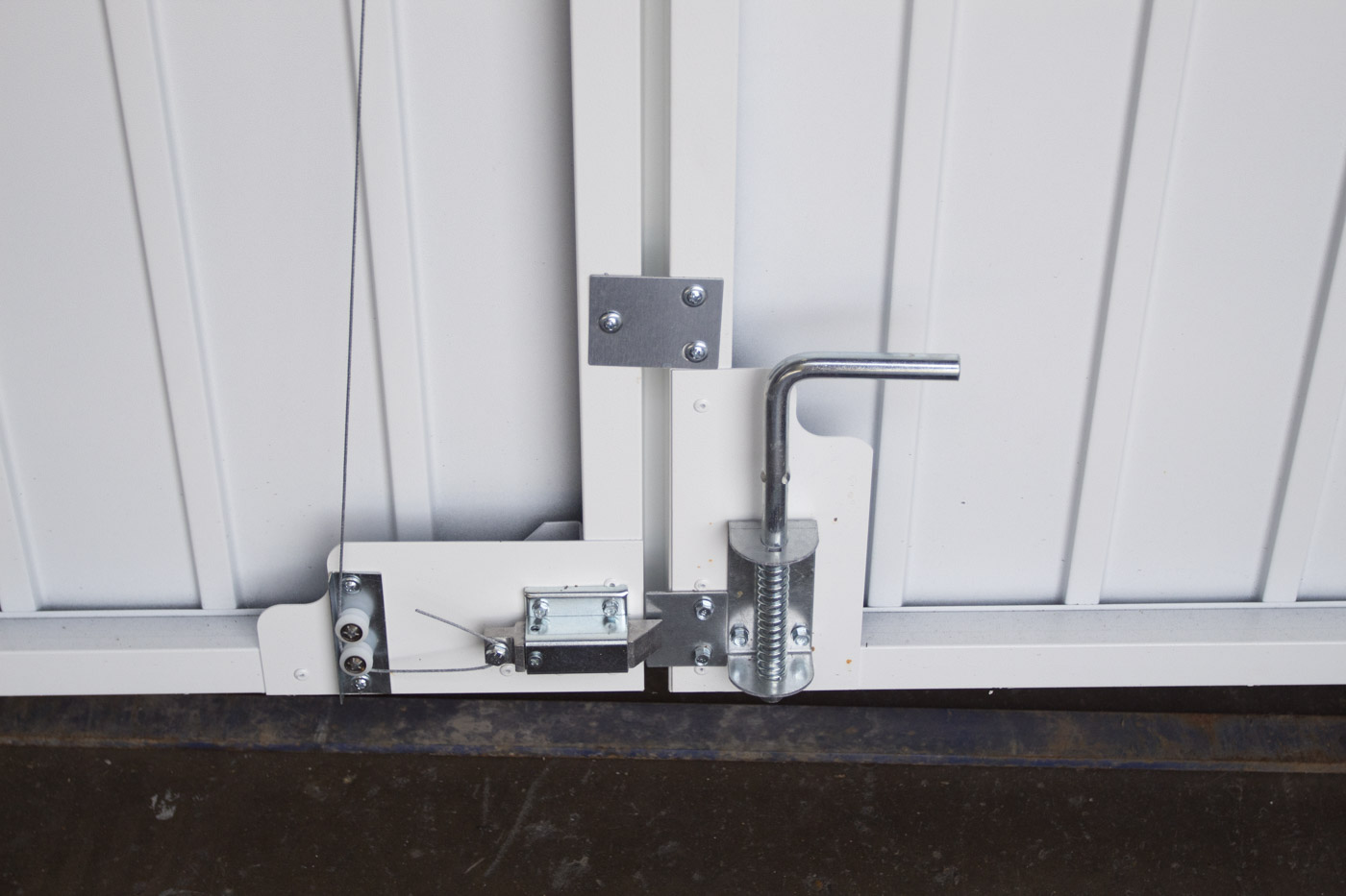 Fort Vertical Small Ribbed Side Hinged Garage Door White